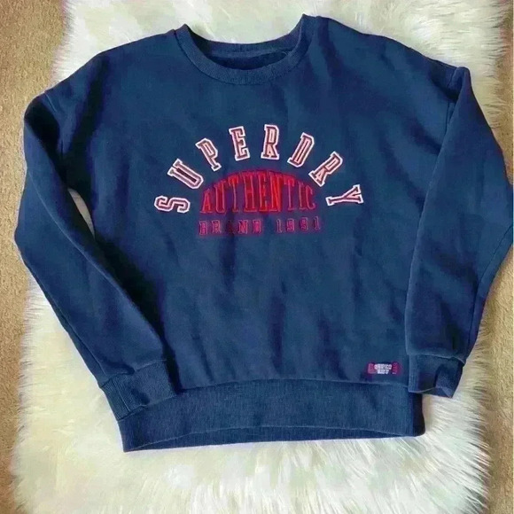 SuperDry Urban Street Logo Spellout Crewneck Sweatshirt US 8 - Picture 1 of 7